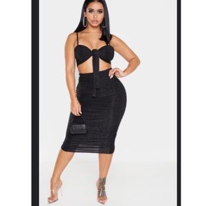 Black glitter Bra and skirt set🖤✨